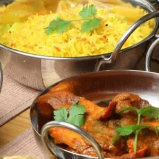 a variety of dishes of food