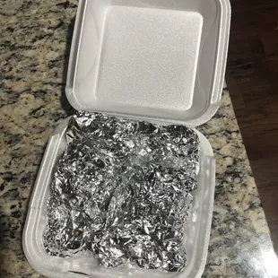 No rice!?? $36. Mostly tin foil!!!