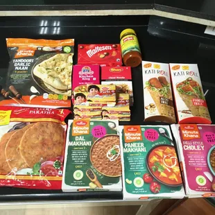 a variety of food items