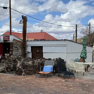 A photo of the hot spring baths - two hot springs bath houses where you can go and enjoy the springs for 30 minutes at a time.