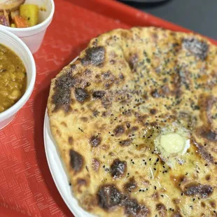 Delicious crispy &amp; soft bread filled with spicy potatoes