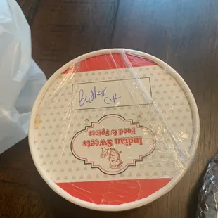 Packaged butter chicken, it was packaged really well. No spillage.