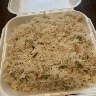 This is the Rice Per Side Dish, way more than I expected for the price. I actually like this rice better than the Naan, which never happens.