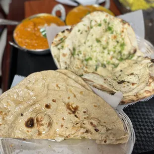 Hot Chili Naan Garlic Naan Butter Roti