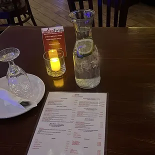 Fresh mint and lemon water