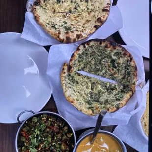 Bhindi Masala, Malai Kofta, Onion Naan Kulcha paneer naan kulcha.