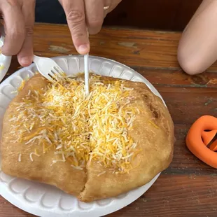 Fried bread with cheese