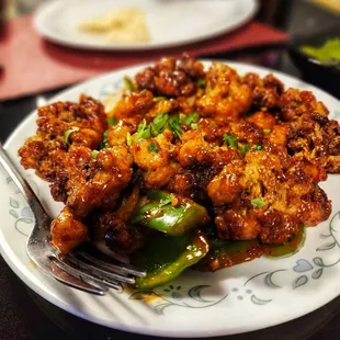 Vegetarian Gobi Manchurian (delish!)