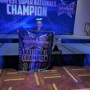 My daughters cheer team are 2022 jamfest super national champions!