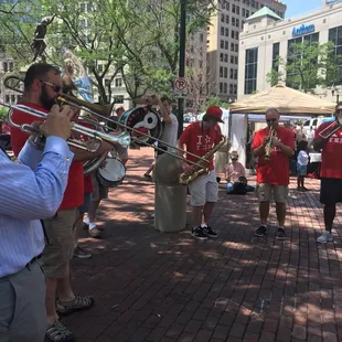 a man playing the trombone