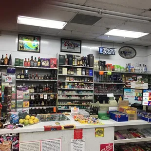 a view of a liquor store