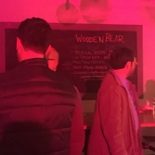 One of the brewery menu