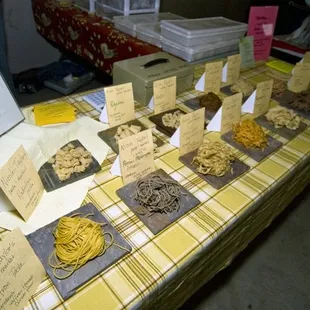 a variety of pastas