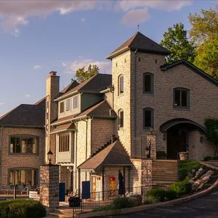 Panoramic shot of the building, from the main gate