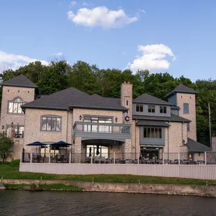 A view of the building from the docks