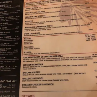 the menu
