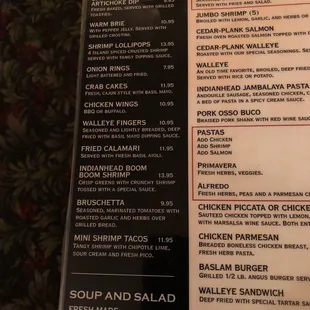 menu