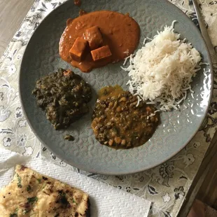 Dal Makhani, Paneer Tikka Masala, Channa Saagwala