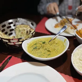 bowls of food on a table