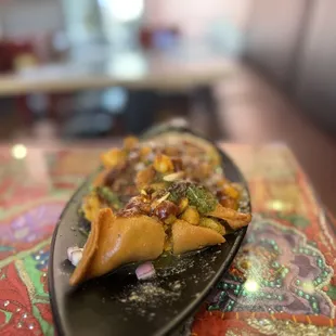 a plate of food on a table