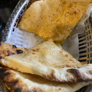 a plate of flatbreads
