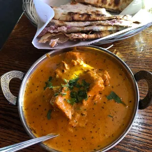 Onion Naan and Chicken Tikka Masala