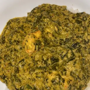 Saag Paneer on Rice, take out order