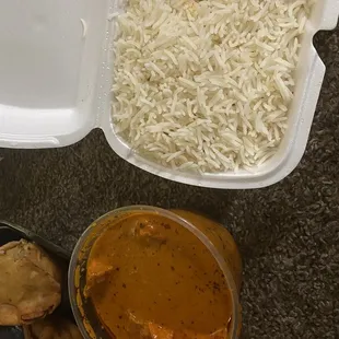 Butter chicken and rice