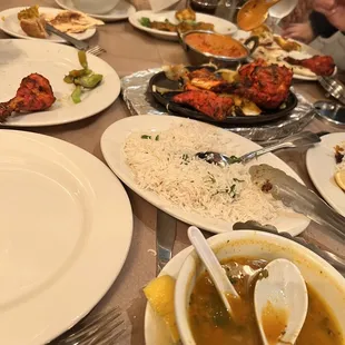 a table full of food