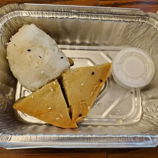 Taro custard with sticky rice