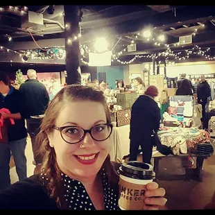 Looking festive in the Underground at the Harrison Center for the Arts!