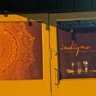 the entrance to the restaurant