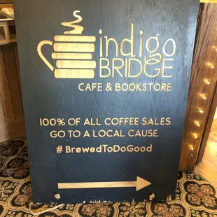 Bookstore welcome sign. #indigobridgebookstore
