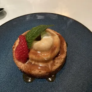 Warm Butter Cake Vanilla Ice Cream Caramel Sauce