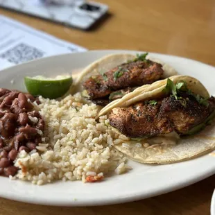 Blackened salmon tacos