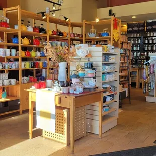 the inside of a tea shop