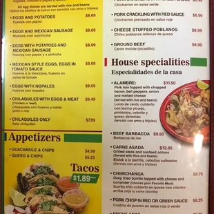 Menu as of 11/14/22