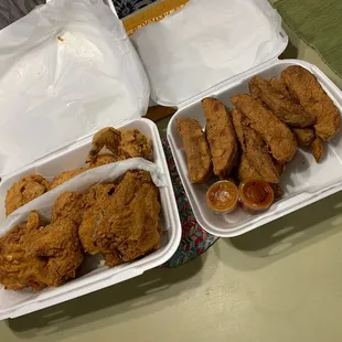 10 piece chicken mixed &amp; 12 piece wedges