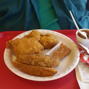 a plate of fried chicken
