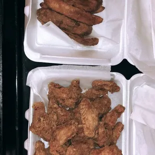 30 piece spicy hot wings &amp; 12 piece wedges. More than enough for not only dinner for 2 but lunch for 2 the next day:)