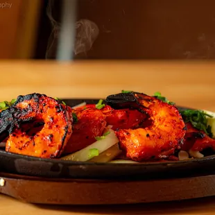 a plate of grilled vegetables