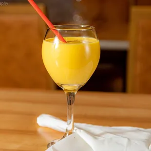 a glass of orange juice