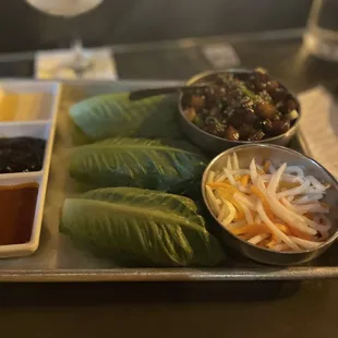 Hoisin pork lettuce wrap