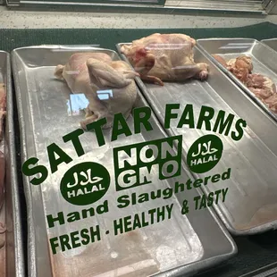 raw chicken on display