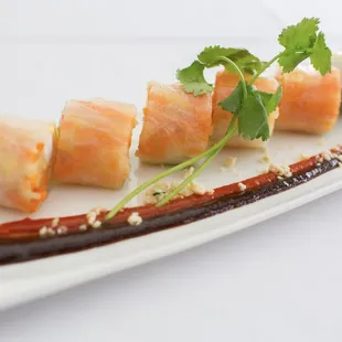 Poh Pia  fresh vegetable spring roll, shrimp, fried egg, spicy hoisin, peanuts - vegetarian available