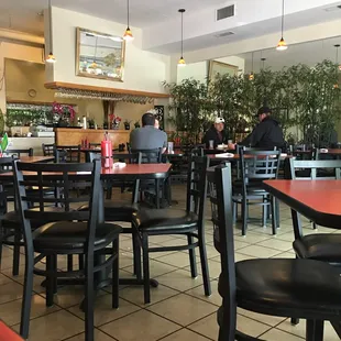 Clean pleasant and pretty dining area, small place, only 3 booths!