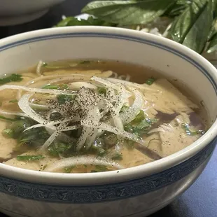 Chicken pho: soothing! Small is perfect amount.