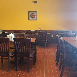 Small inside. It can get really crowded on weekends, lucky I am here early. Has 25 chairs and a long bench by the counter for take-out.