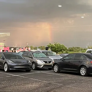 As a storm rolls in, we get this cute little rainbow :)