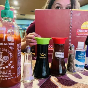 All the condiments...plus hand sanitizer lol